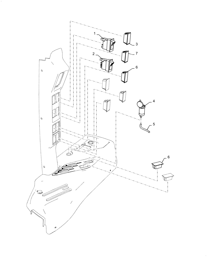 Схема запчастей Case IH FARMALL 35C - (55.405.CI[01]) - ELECTRIC PANEL, SIDE CONSOLE, FARMALL 35C, CAB (55) - ELECTRICAL SYSTEMS