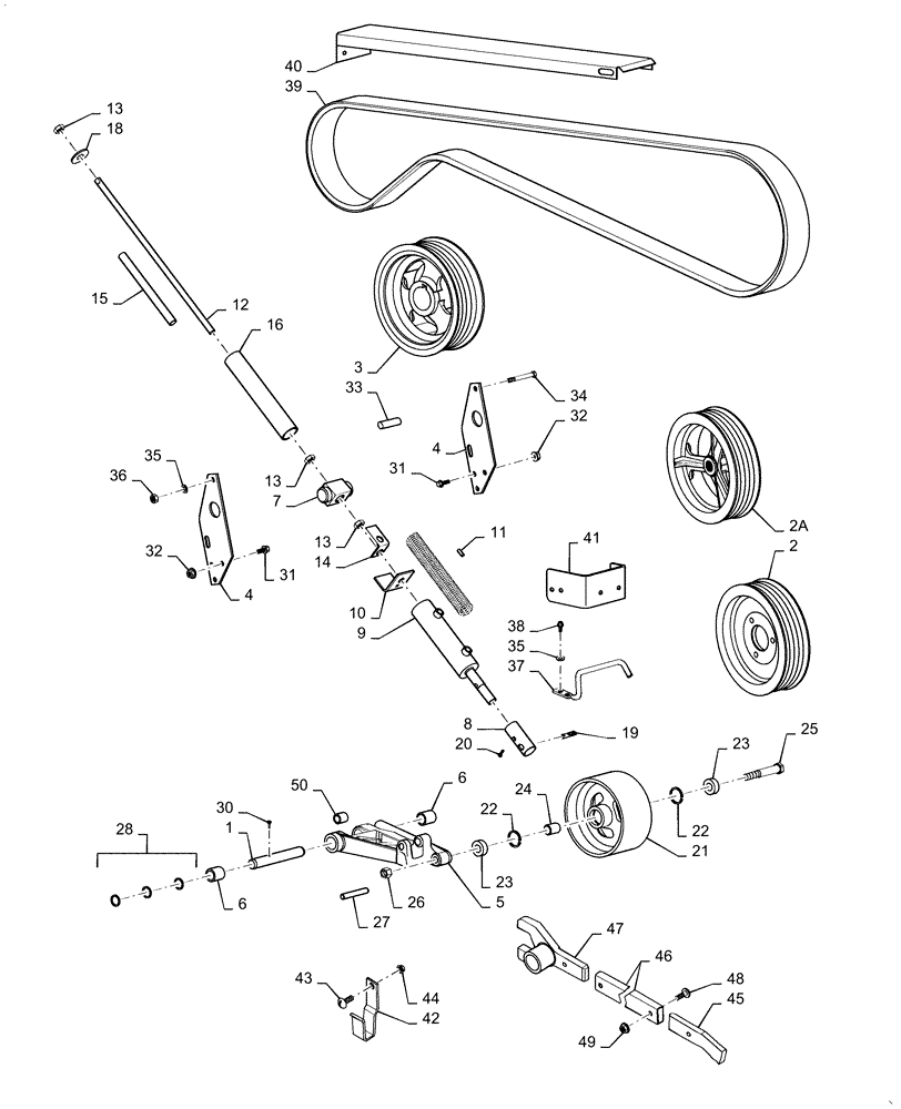Схема запчастей Case IH 2388 - (09A-05[02]) - SEPARATOR DRIVE PULLEY AND IDLER - ASN JJC0270500 (13) - FEEDER