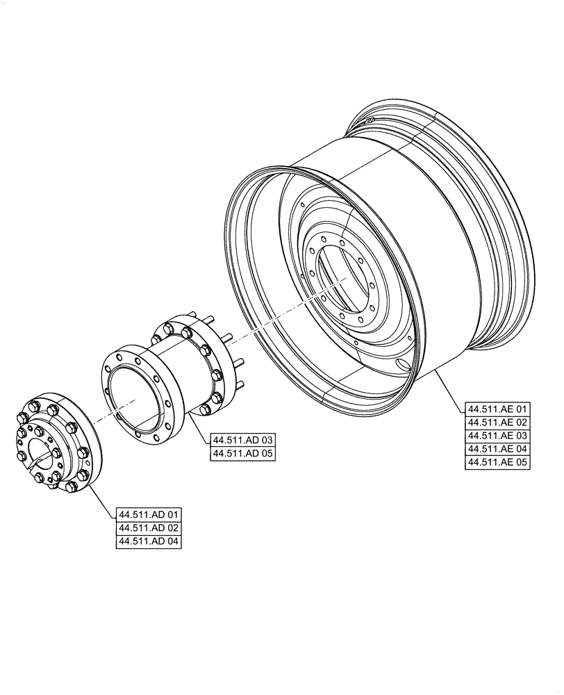 Схема запчастей Case IH STEIGER 620 - (44.000.00) - SECTION INDEX - WHEELS (44) - WHEELS