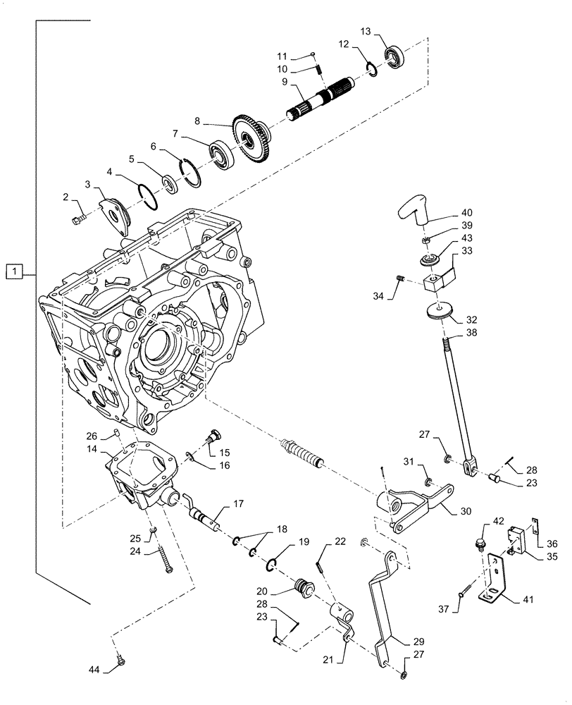 Схема запчастей Case IH FARMALL 40C - (88.100.020) - DIA KIT, MID PTO HOUSING AND LEVER (88) - ACCESSORIES