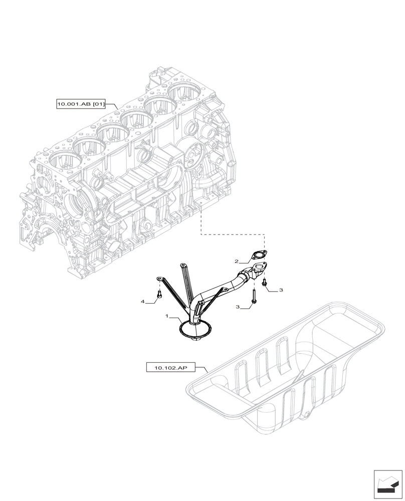 Схема запчастей Case IH F2CFP614A H001 - (10.304.AL) - OIL PUMP & LINES (10) - ENGINE
