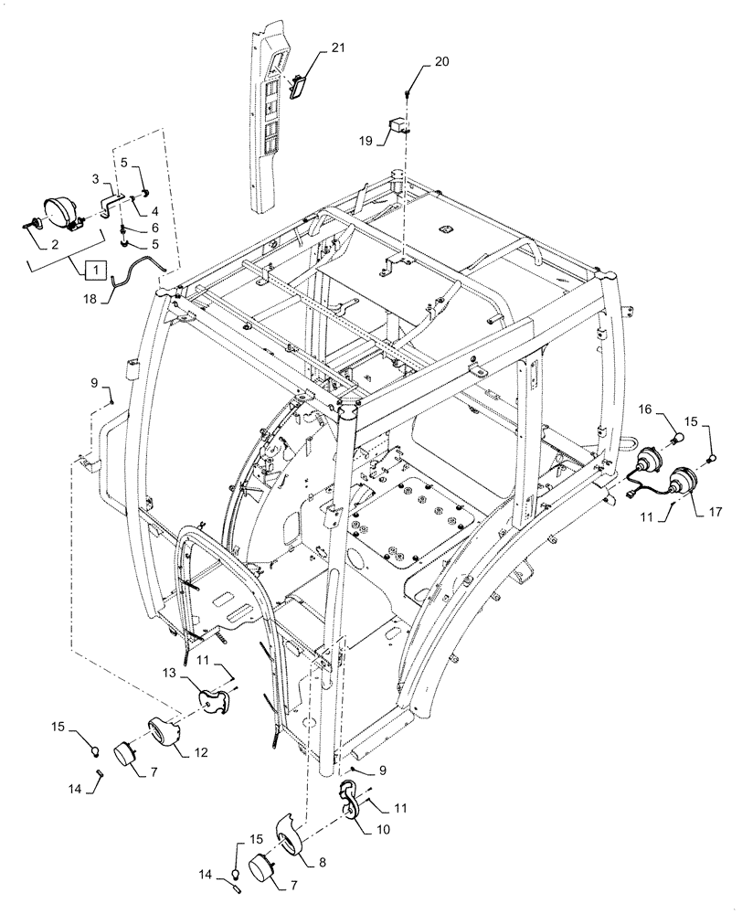 Схема запчастей Case IH FARMALL 50C - (55.404.BM[01]) - TAIL LAMP, FARMALL 40C, 50C (55) - ELECTRICAL SYSTEMS