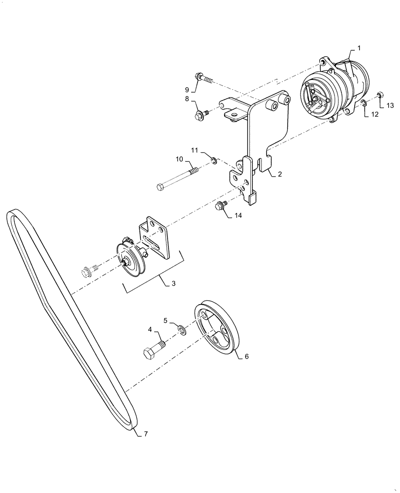 Схема запчастей Case IH FARMALL 35C - (50.200.AA[01]) - AIR CONDITIONER, COMPRESSOR, FARMALL 35C, CAB (50) - CAB CLIMATE CONTROL