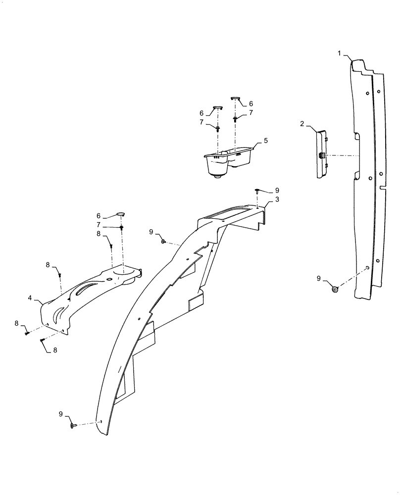 Схема запчастей Case IH FARMALL 40C - (90.160.070) - PANEL, CAB, LH (90) - PLATFORM, CAB, BODYWORK AND DECALS