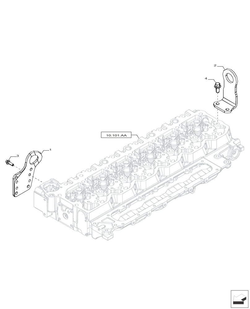 Схема запчастей Case IH F4HFP613B H005 - (10.001.AK) - ENGINE MOUNT (10) - ENGINE