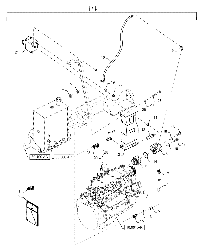 Схема запчастей Case IH WD1903 - (88.100.35[03]) - DIA, HYDRAULIC MERGER (88) - ACCESSORIES