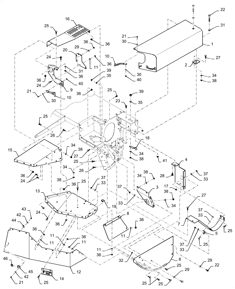 Схема запчастей Case IH DC92 - (08.02/01) - SHIELDING, LH (08) - SHEET METAL