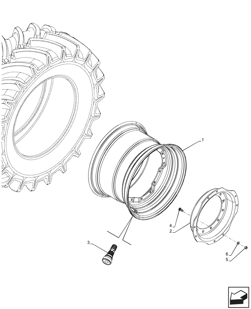 Схема запчастей Case IH OPTUM 300 CVT - (44.511.020) - VAR - 8440302 - FRONT, WHEEL (DW23BX30) (44) - WHEELS