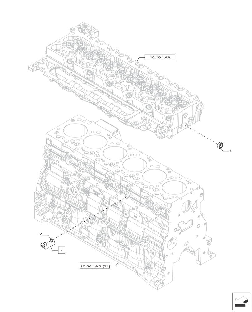 Схема запчастей Case IH F4HFP613B H005 - (10.101.AD[03]) - EXPANSION PLUG (10) - ENGINE