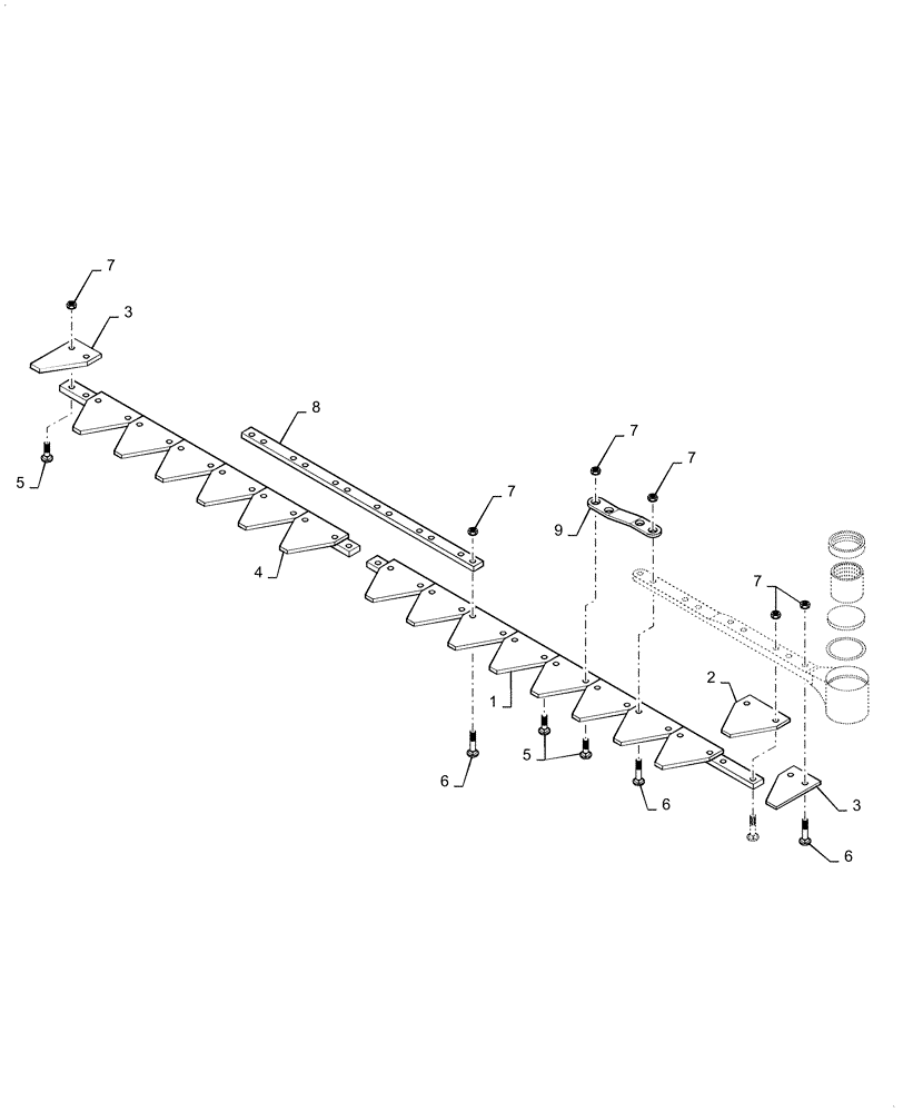 Схема запчастей Case IH 2042 - (09-09) - KNIFE ASSEMBLY - COARSE SERRATED SICKLES 