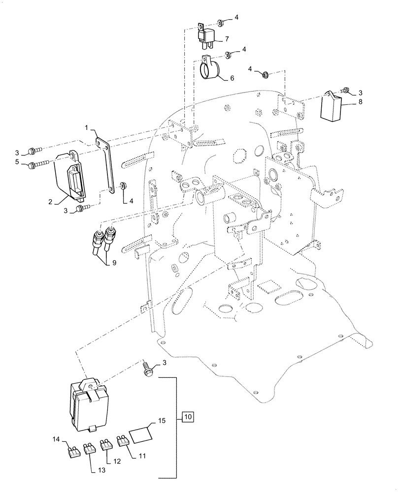 Схема запчастей Case IH FARMALL 35C - (55.100.DO[01]) - ELECTRIC PANEL, MECH, FARMALL 35C, CAB (55) - ELECTRICAL SYSTEMS