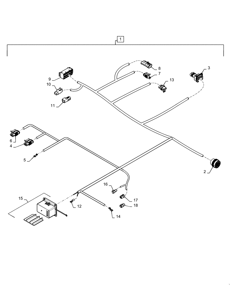 Схема запчастей Case IH PATRIOT 2250 - (55.015.AB[01]) - ENGINE HARNESS (55) - ELECTRICAL SYSTEMS
