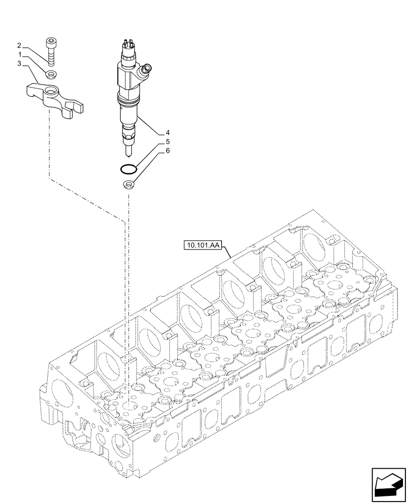 Схема запчастей Case IH F2CFE613F B041 - (10.218.AF) - FUEL INJECTOR (10) - ENGINE