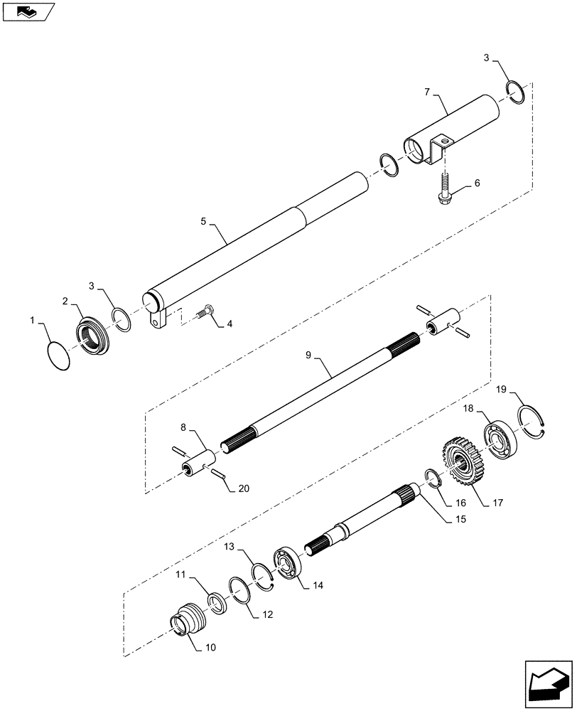 Схема запчастей Case IH FARMALL 55C - (23.314.010) - 4WD DRIVESHAFT (23) - FOUR WHEEL DRIVE SYSTEM