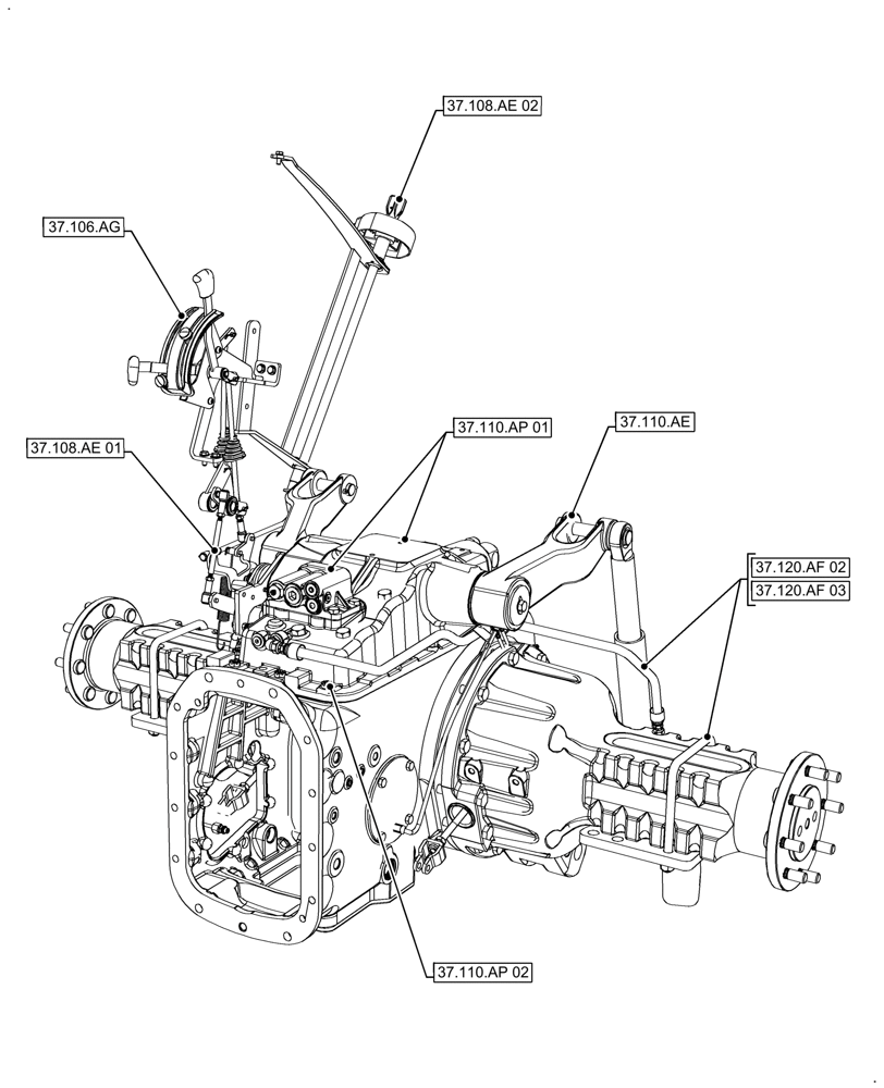 Схема запчастей Case IH FARMALL 110A - (00.000.37[02]) - PICTORIAL INDEX - HITCHES, DRAWBARS AND IMPLEMENT COUPLINGS (00) - GENERAL & PICTORIAL INDEX
