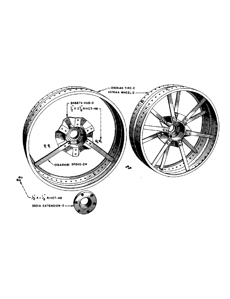 Схема запчастей Case IH D-SERIES - (089) - STEEL REAR WHEELS FOR "D" - "DO" TRACTORS (06) - POWER TRAIN
