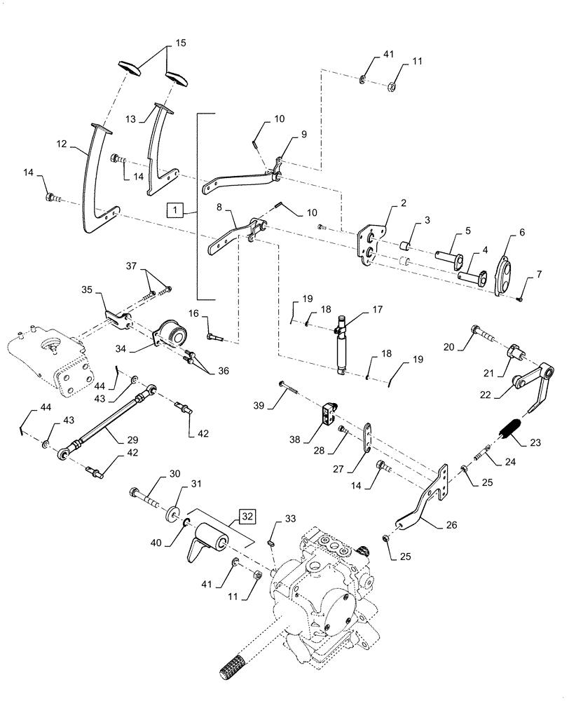 Схема запчастей Case IH FARMALL 45C - (29.200.010) - HYDROSTATIC TRANSMISSION, CONTROL (29) - HYDROSTATIC DRIVE