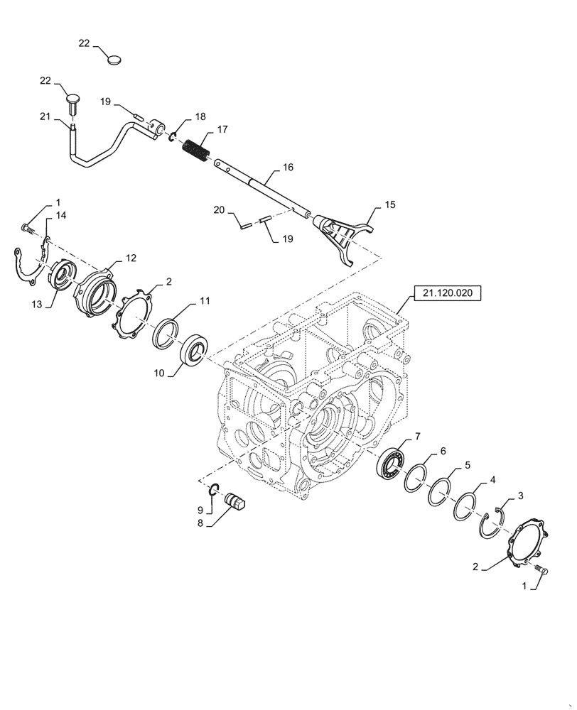 Схема запчастей Case IH FARMALL 40C - (27.106.040) - DIFFERENTIAL LOCK - W/MECHANICAL TRANSMISSION (27) - REAR AXLE SYSTEM