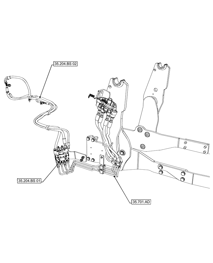 Схема запчастей Case IH FARMALL 110A - (00.000.35[03]) - PICTORIAL INDEX - HYDRAULIC SYSTEMS (00) - GENERAL & PICTORIAL INDEX