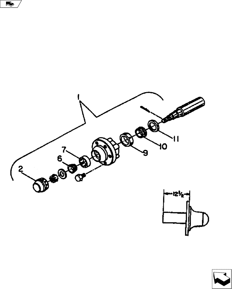Схема запчастей Case IH FERTILIZER - (44.100.06) - HUB & SPINDLE ASSEMBLY 888 6-BOLT (44) - WHEELS