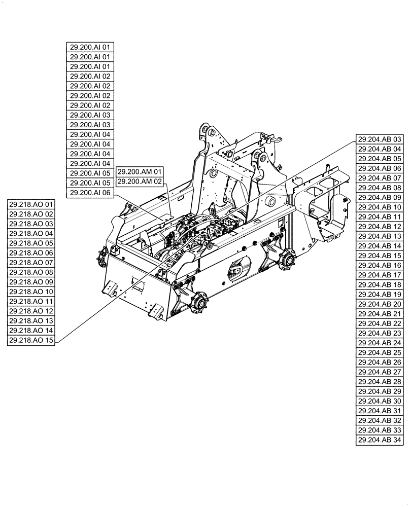 Схема запчастей Case IH TV380 - (29.000.00) - PICTORIAL INDEX - HYDROSTATIC DRIVE (29) - HYDROSTATIC DRIVE