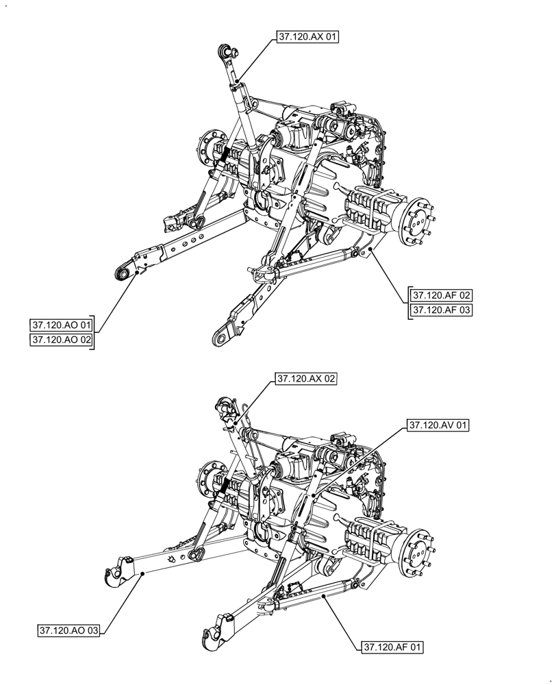 Схема запчастей Case IH FARMALL 110A - (00.000.37[01]) - PICTORIAL INDEX - HITCHES, DRAWBARS AND IMPLEMENT COUPLINGS (00) - GENERAL & PICTORIAL INDEX