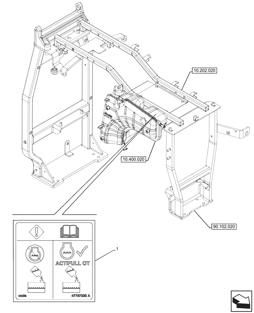 Схема запчастей Case IH OPTUM 300 CVT - (90.108.010) - VAR - 391130, 758000, 759041 - WARNING DECAL, RADIATOR (90) - PLATFORM, CAB, BODYWORK AND DECALS