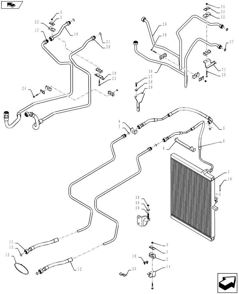Схема запчастей Case IH MAGNUM 180 - (35.300.02) - HYDRAULIC SYSTEM, OIL COOLER WITH CONTINUOUSLY VARIABLE TRANSMISSION (35) - HYDRAULIC SYSTEMS