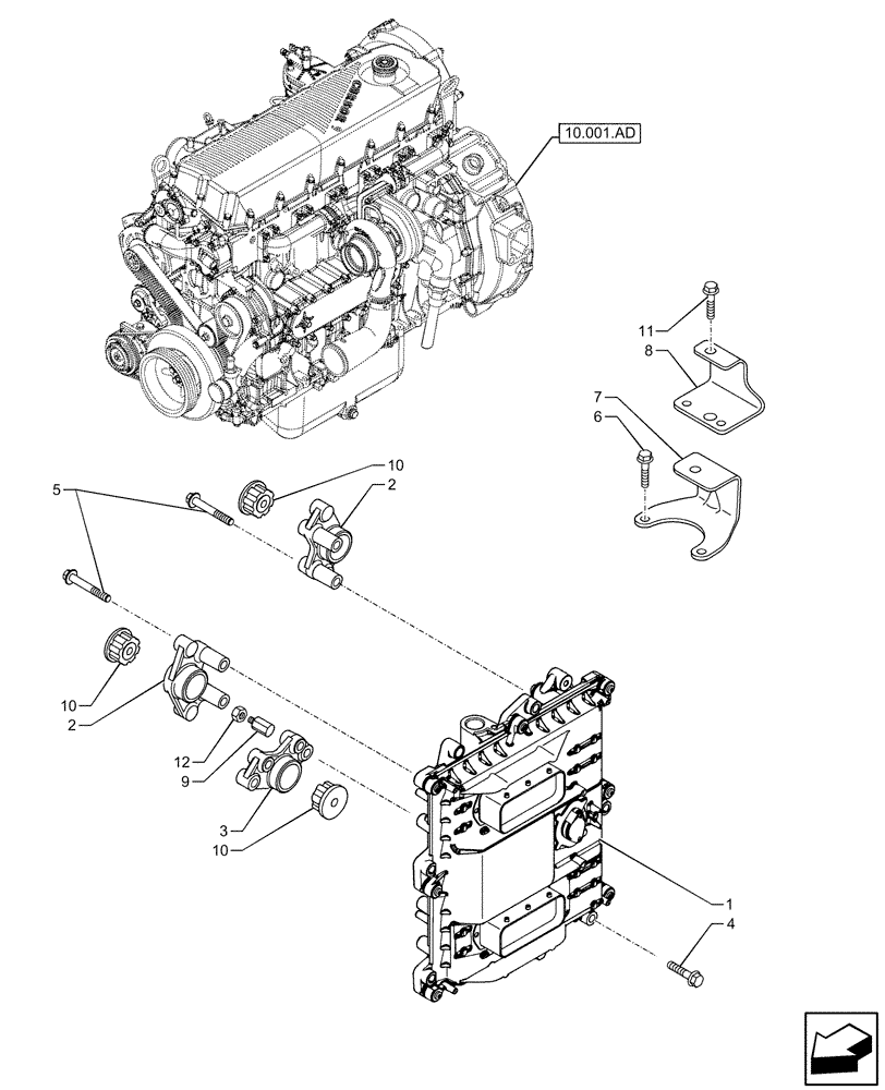 Схема запчастей Case IH F2CFE613C B041 - (55.015.AA) - ENGINE, ELECTRONIC CONTROL UNIT (55) - ELECTRICAL SYSTEMS