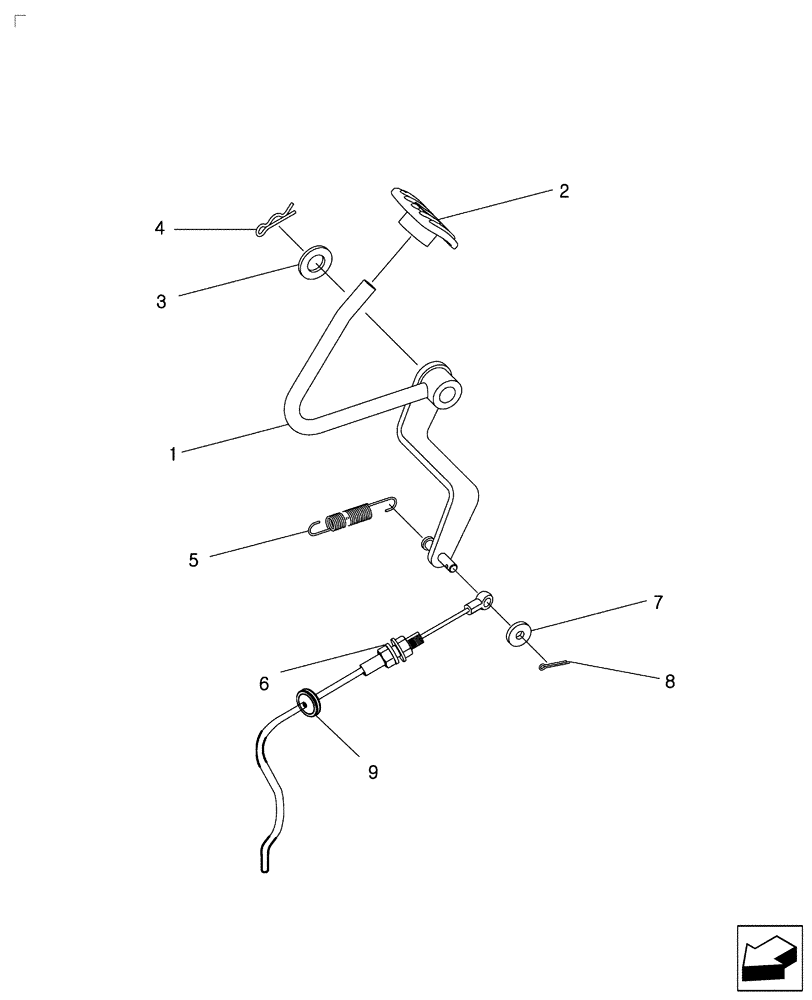Схема запчастей Case IH FARMALL 50B - (10.220.02) - ENGINE CONTROL - ACCELERATOR PEDAL (10) - ENGINE