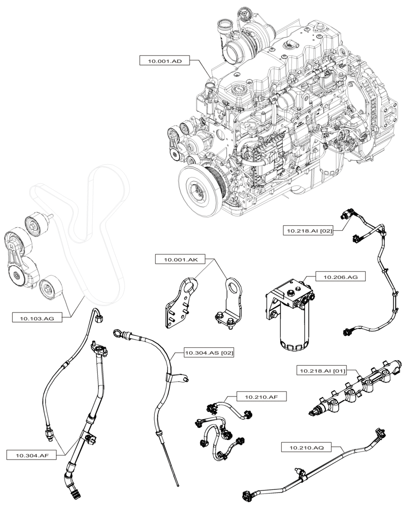 Схема запчастей Case IH F4HFP613B H005 - (00.000.10[02]) - PICTORIAL INDEX - ENGINE (00) - GENERAL & PICTORIAL INDEX
