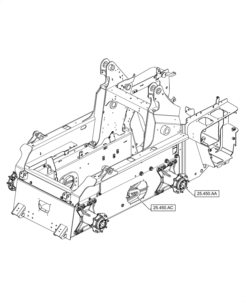 Схема запчастей Case IH TV380 - (00.000.25) - PICTORIAL INDEX - FRONT AXLE SYSTEM (00) - GENERAL & PICTORIAL INDEX