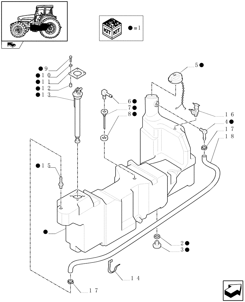 Схема запчастей Case IH FARMALL 95U - (1.14.0) - FUEL TANK AND RELATED PARTS (02) - ENGINE EQUIPMENT