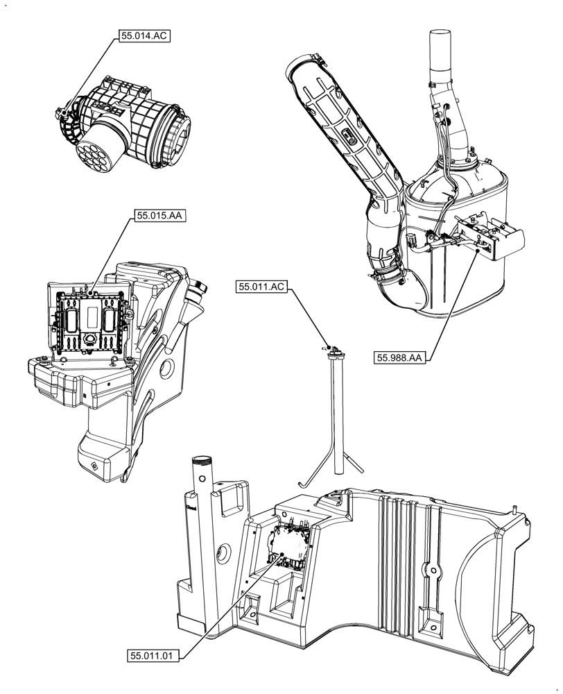 Схема запчастей Case IH FARMALL 120A - (55.000.00[02]) - PICTORIAL INDEX - ELECTRICAL SYSTEMS (55) - ELECTRICAL SYSTEMS