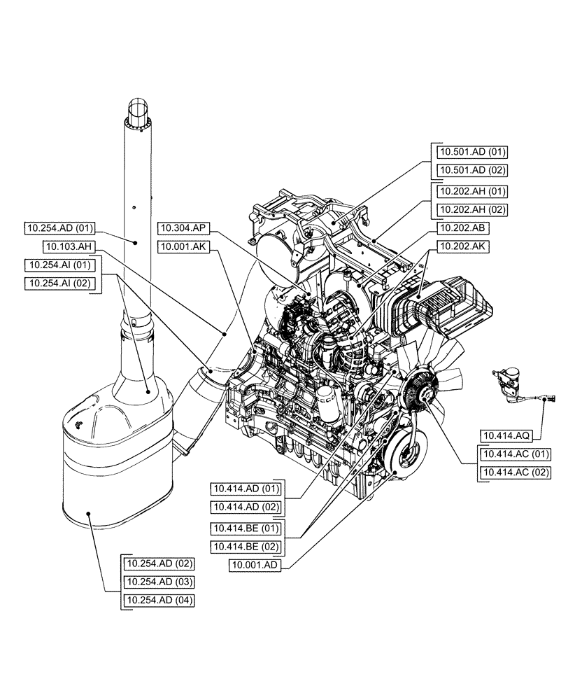 Схема запчастей Case IH PUMA 165 - (10.000.00[01]) - SECTION INDEX - ENGINE (10) - ENGINE