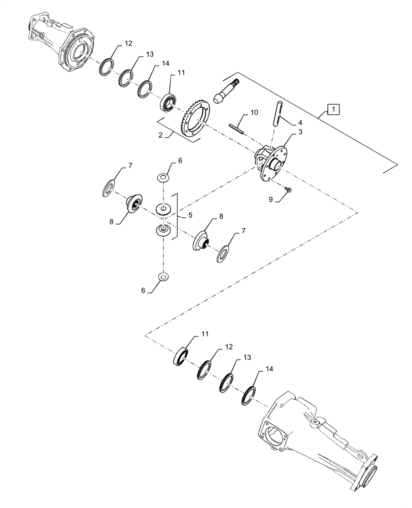 Схема запчастей Case IH FARMALL 45C - (25.102.020) - DIFFERENTIAL ASSY, FRONT (25) - FRONT AXLE SYSTEM