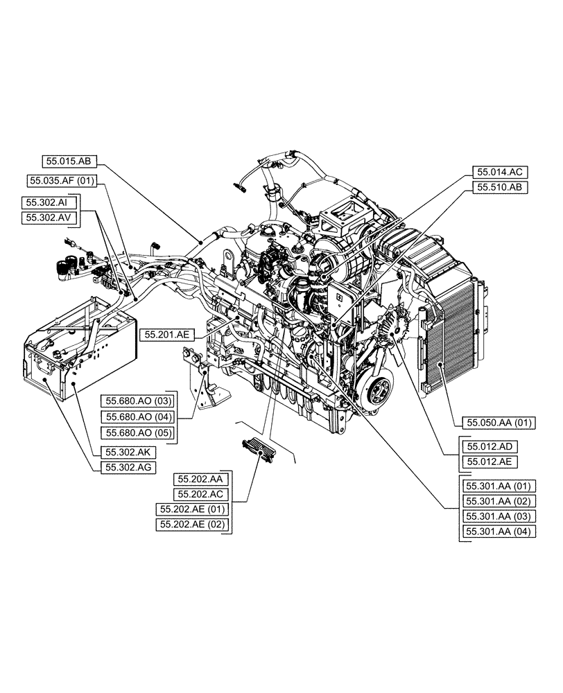 Схема запчастей Case IH PUMA 165 CVT - (55.000.00[03]) - SECTION INDEX - ELECTRICAL SYSTEMS (55) - ELECTRICAL SYSTEMS