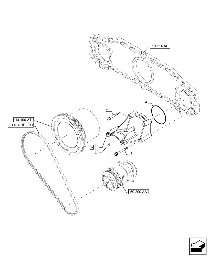 Схема запчастей Case IH FVAE2884X B200 - (50.200.CG) - AIR CONDITIONING, HOUSING (50) - CAB CLIMATE CONTROL