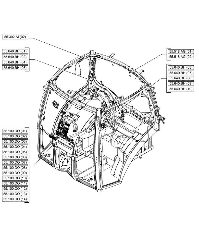 Схема запчастей Case IH PUMA 165 - (55.000.00[08]) - SECTION INDEX - ELECTRICAL SYSTEMS (55) - ELECTRICAL SYSTEMS