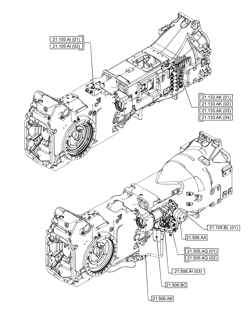 Схема запчастей Case IH PUMA 165 - (21.000.00[04]) - SECTION INDEX - TRANSMISSION (21) - TRANSMISSION