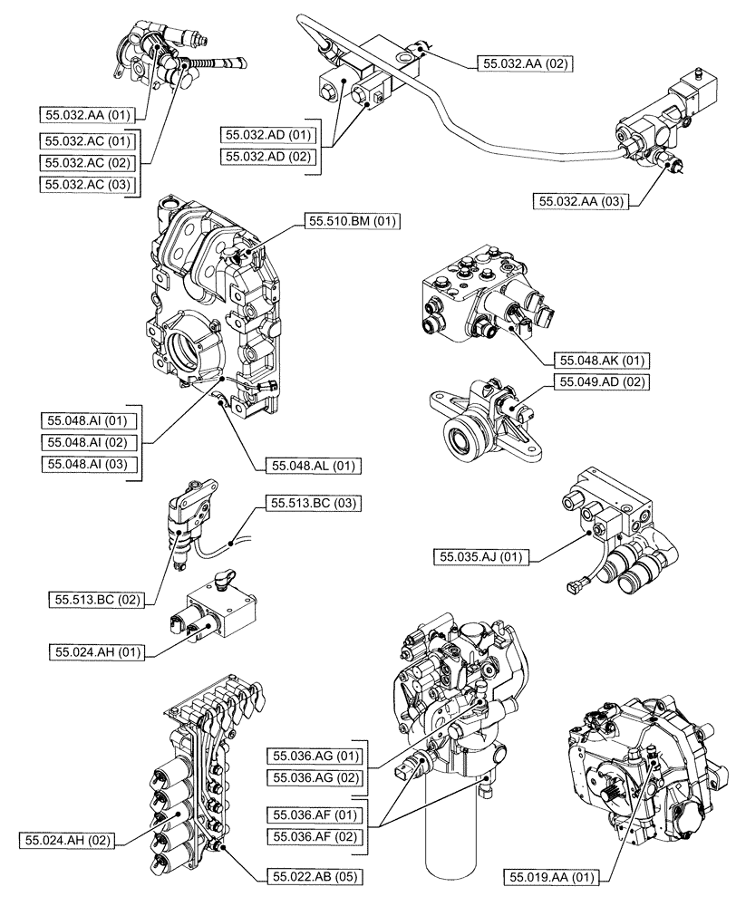 Схема запчастей Case IH PUMA 165 - (55.000.00[06]) - SECTION INDEX - ELECTRICAL SYSTEMS (55) - ELECTRICAL SYSTEMS