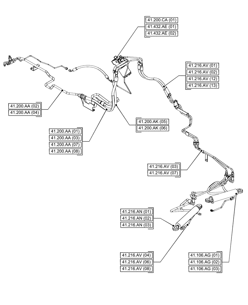 Схема запчастей Case IH PUMA 165 CVT - (41.000.00[02]) - SECTION INDEX - STEERING (41) - STEERING