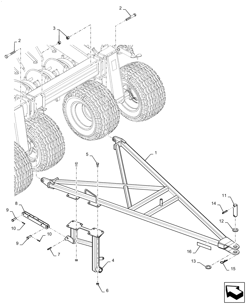 Схема запчастей Case IH 500 - (37.100.AA[08]) - REAR HITCH PINTLE 30/40 FOOT TOW BEHIND AIR CART (37) - HITCHES, DRAWBARS & IMPLEMENT COUPLINGS