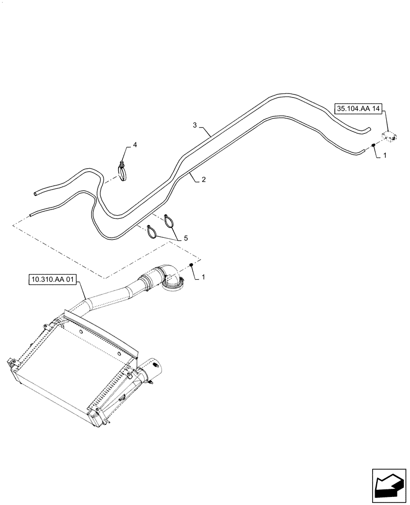 Схема запчастей Case IH MAGNUM 340 - (10.310.AA[02]) - AIR HOSE, INTAKE TO BOOST AIR MANIFOLD (10) - ENGINE