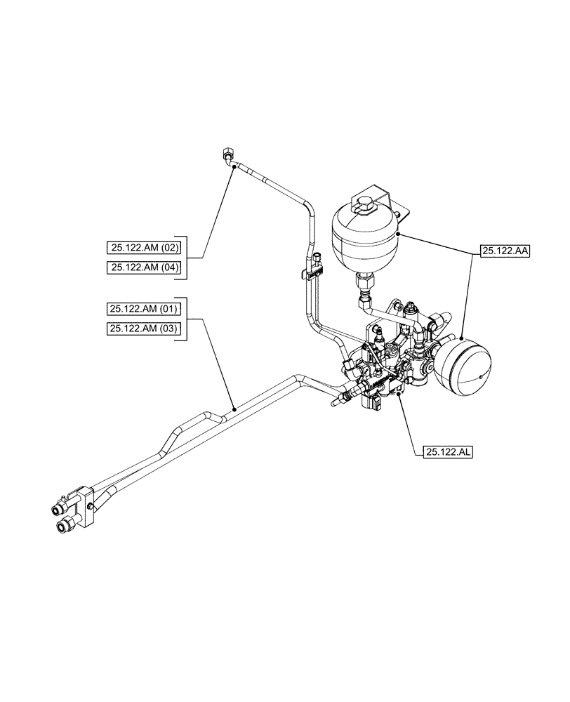 Схема запчастей Case IH PUMA 150 CVT - (25.000.00[04]) - SECTION INDEX - FRONT AXLE SYSTEM (25) - FRONT AXLE SYSTEM