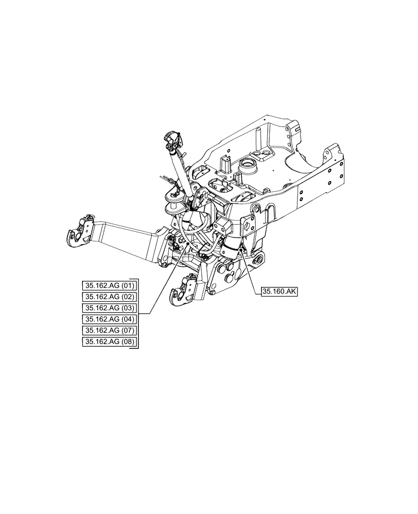Схема запчастей Case IH PUMA 165 CVT - (35.000.00[03]) - SECTION INDEX - HYDRAULIC SYSTEMS (35) - HYDRAULIC SYSTEMS