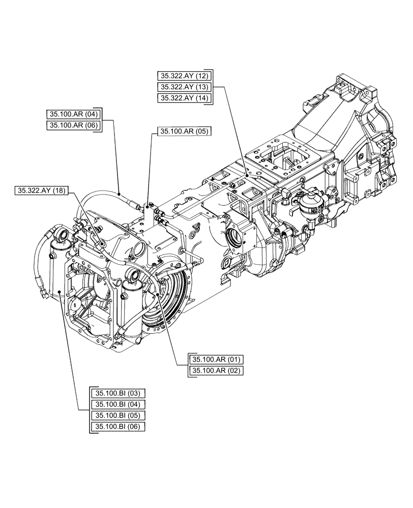 Схема запчастей Case IH PUMA 165 CVT - (35.000.00[06]) - SECTION INDEX - HYDRAULIC SYSTEMS (35) - HYDRAULIC SYSTEMS
