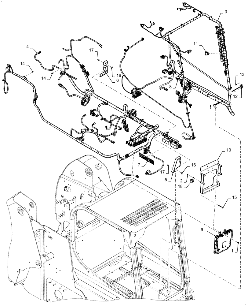 Схема запчастей Case IH SR250 - (55.101.AC[05]) - WIRE HARNESS & CONNECTOR, ELECTRONIC CONTROLS, W/ EHF (20-MAY-2015 & PRIOR) (55) - ELECTRICAL SYSTEMS