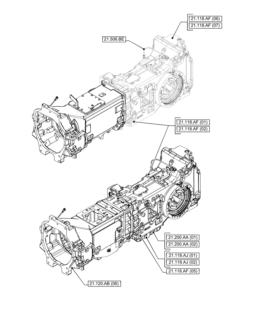 Схема запчастей Case IH PUMA 165 - (21.000.00[01]) - SECTION INDEX - TRANSMISSION (21) - TRANSMISSION