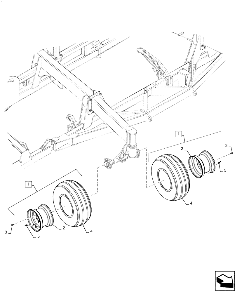 Схема запчастей Case IH 500T - (44.100.AA[01]) - FRONT FRAME WHEELS (44) - WHEELS